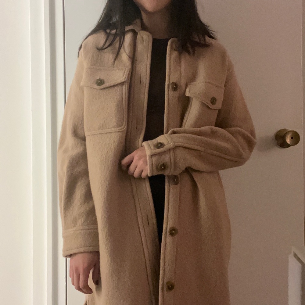 Aritzia Wilfred Free The Ganna Long Shirt Jacket 2XS